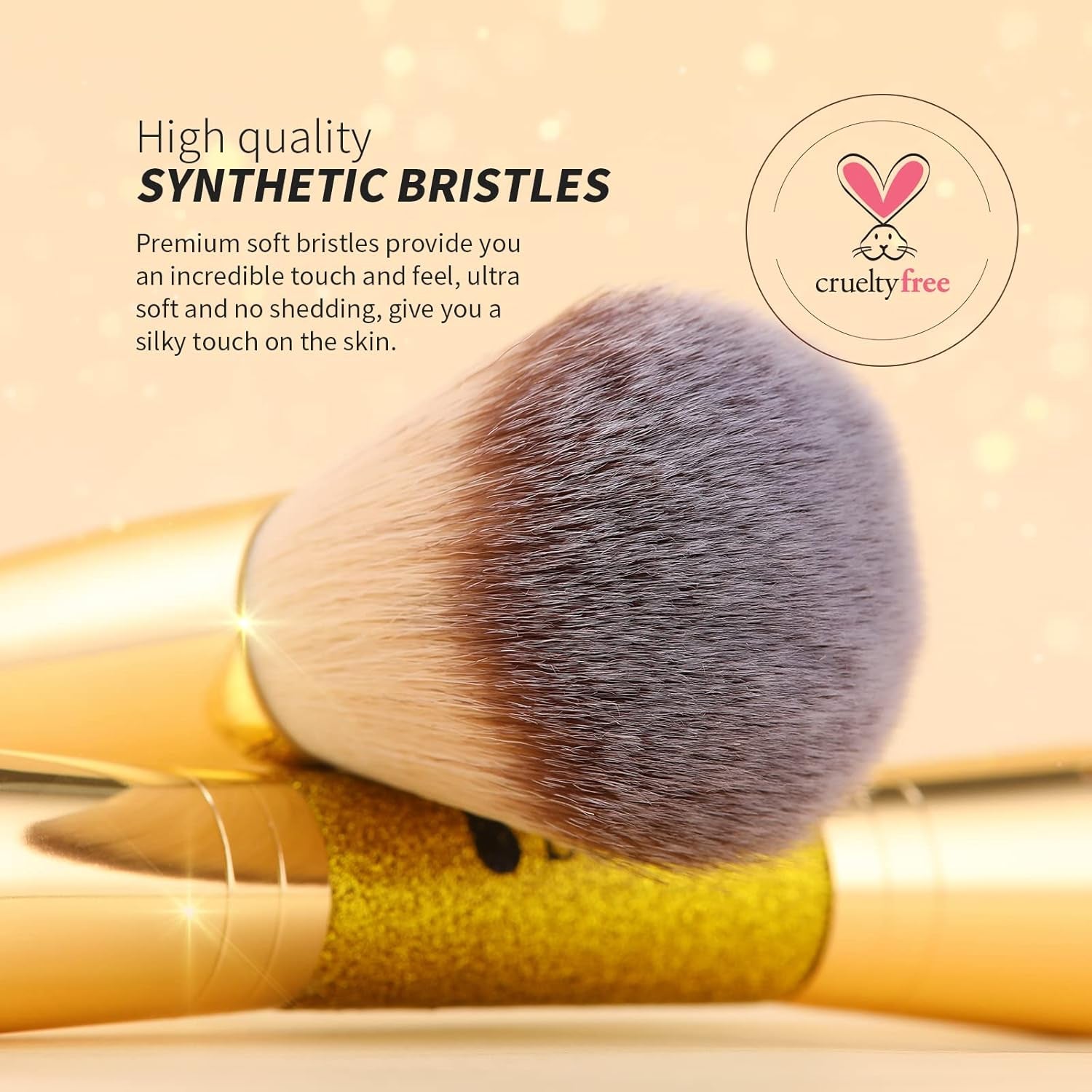 Makeup Foundation Brushes Double Ended Blush Powder Brush, Duo Bronzer Blush Ideal for Cream or Powder