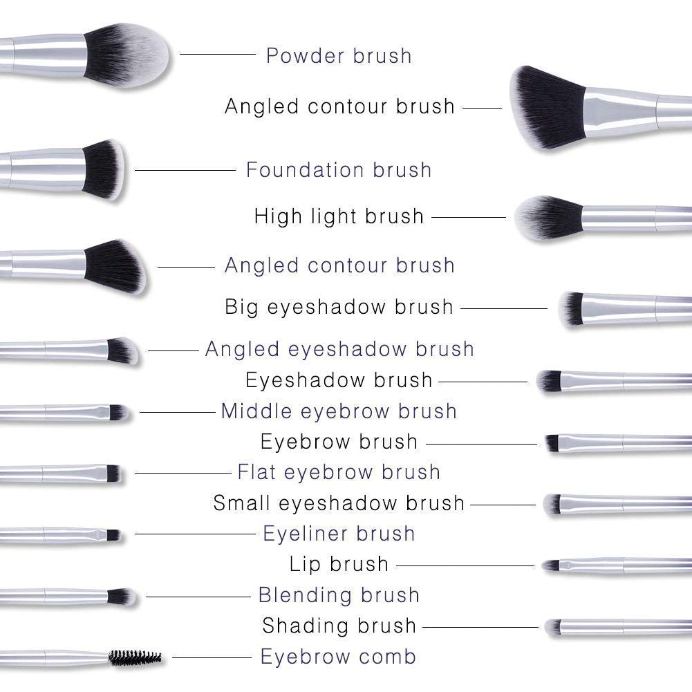 Makeup Brushes Set 17Pcs Professional Makeup Brushes Face Eye Shadow Eyeliner Foundation Blush Lip Powder Blending Brushes
